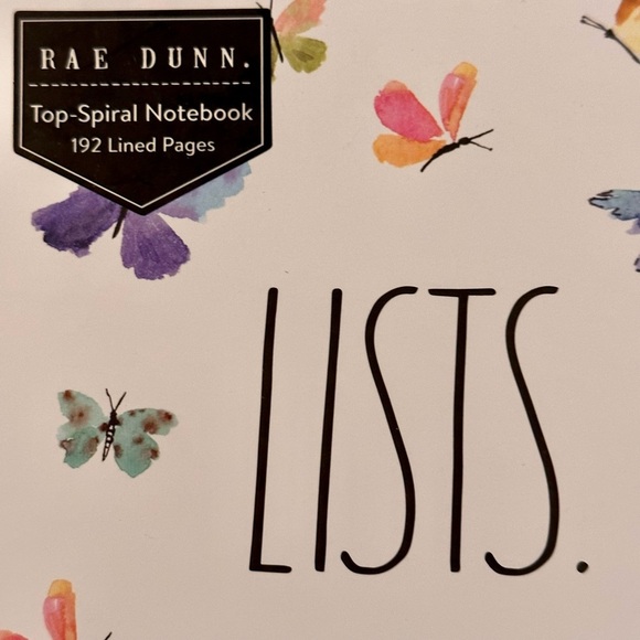 Rae Dunn LISTS Butterflies Top Spiral Notebook with Elastic Closure BRAND NEW!! - Picture 2 of 7